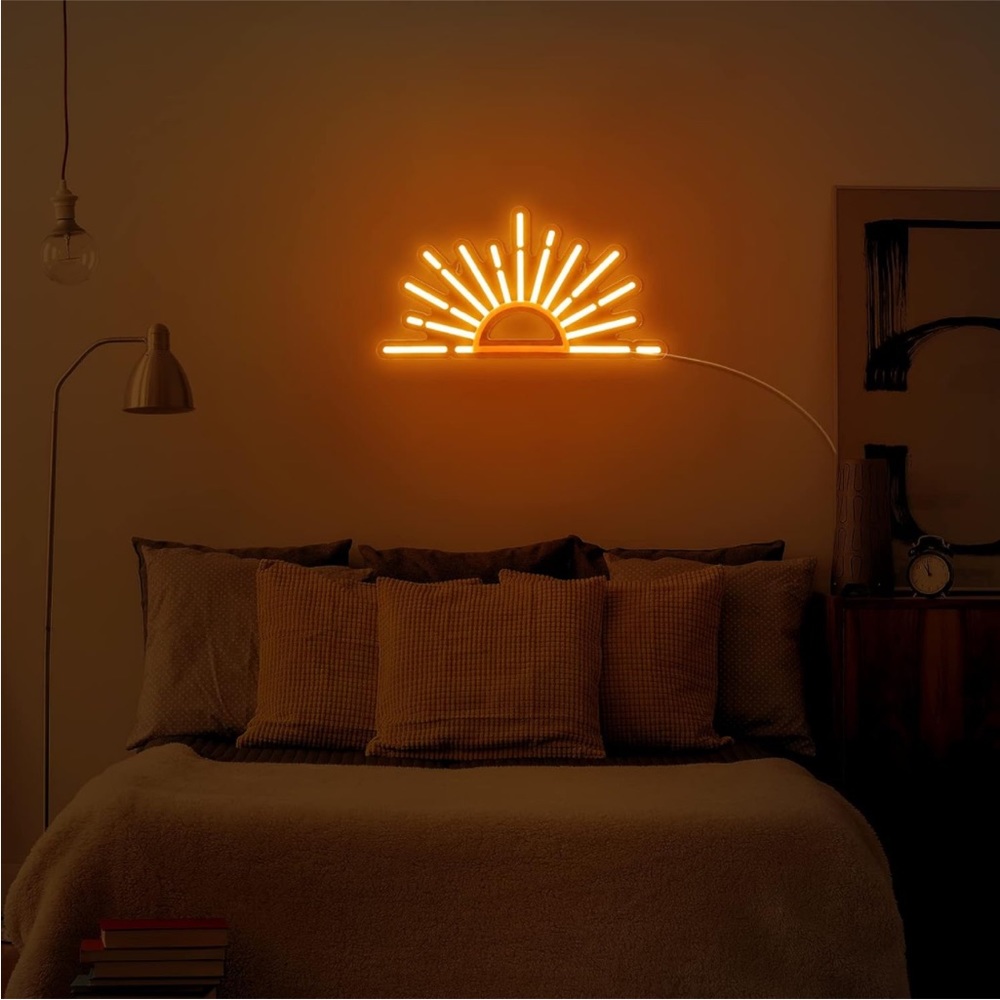 Neon Sunrise Sunset Orange LED Light Wall Room Teen Poolside Cute Bedroom Decor - Picture 3 of 6
